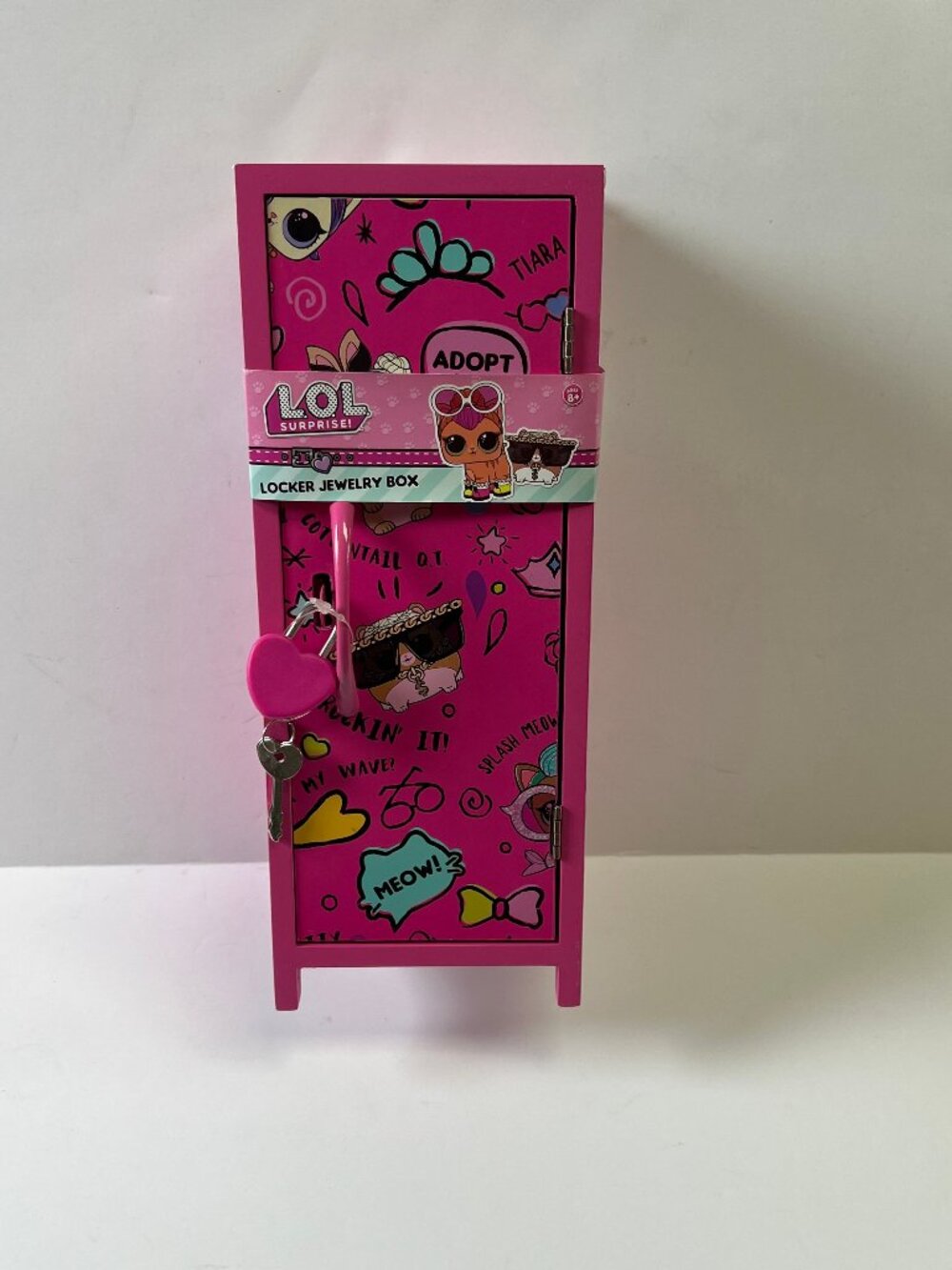 LOL Surprise Locker Jewelry Box Pink Wooden Storage Unit with Lock Key